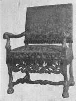 A chair from Fontainebleau, typical of the early Louis
XIV epoch before the development of its full grandeur