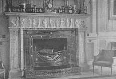 A mantel of marble and steel in the drawing-room, Rushton
Hall, Northamptonshire—the work of the brothers Adam.