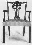 As Chippendale did not use this style of leg they show
that the chair was probably reconstructed from two old chairs.